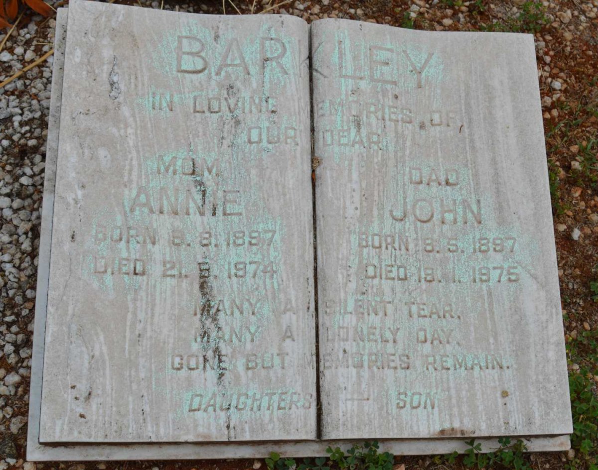 BARKLEY John 1897-1975 &amp; Annie 1897-1974