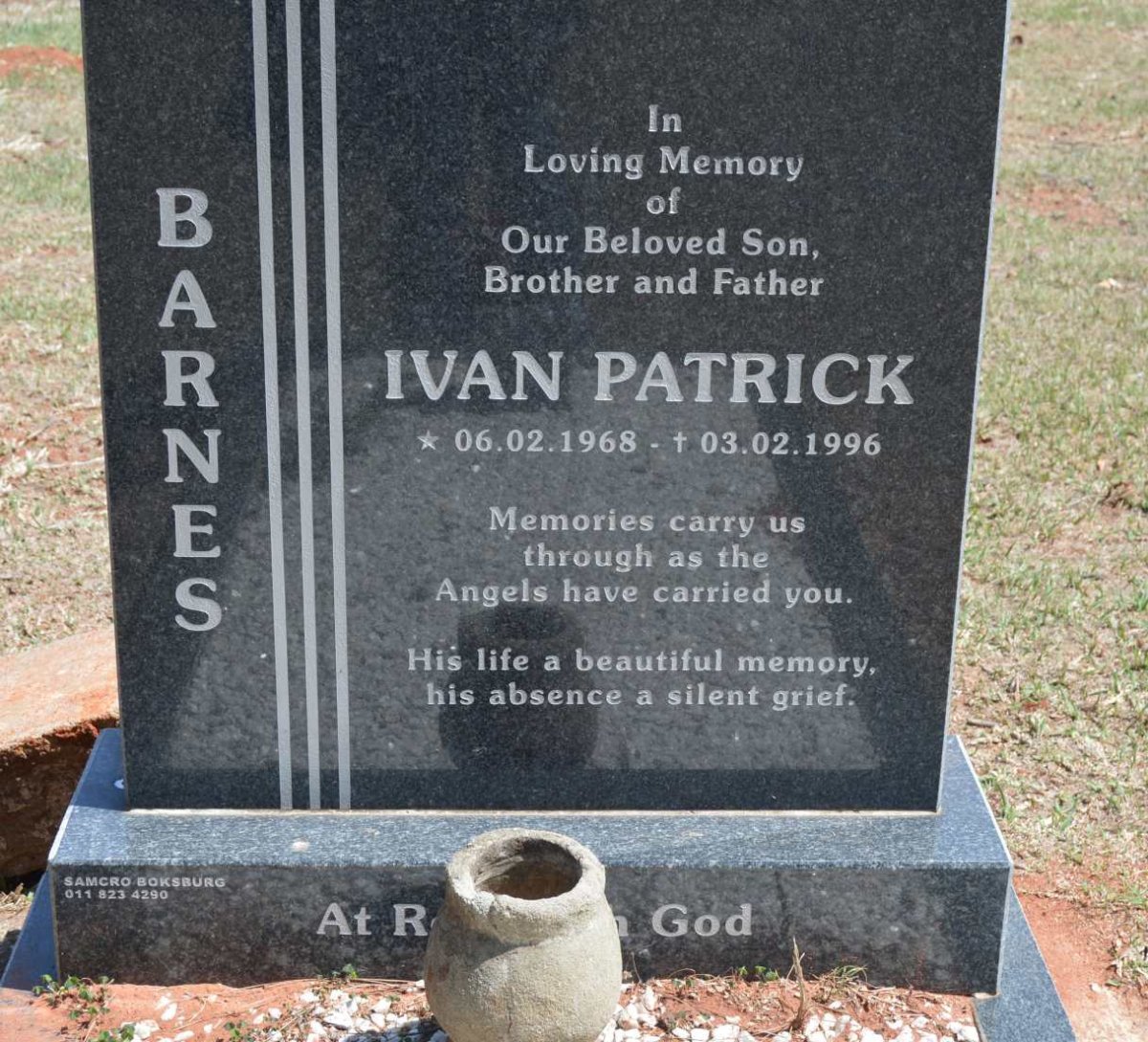 BARNES Ivan Patrick 1968-1996