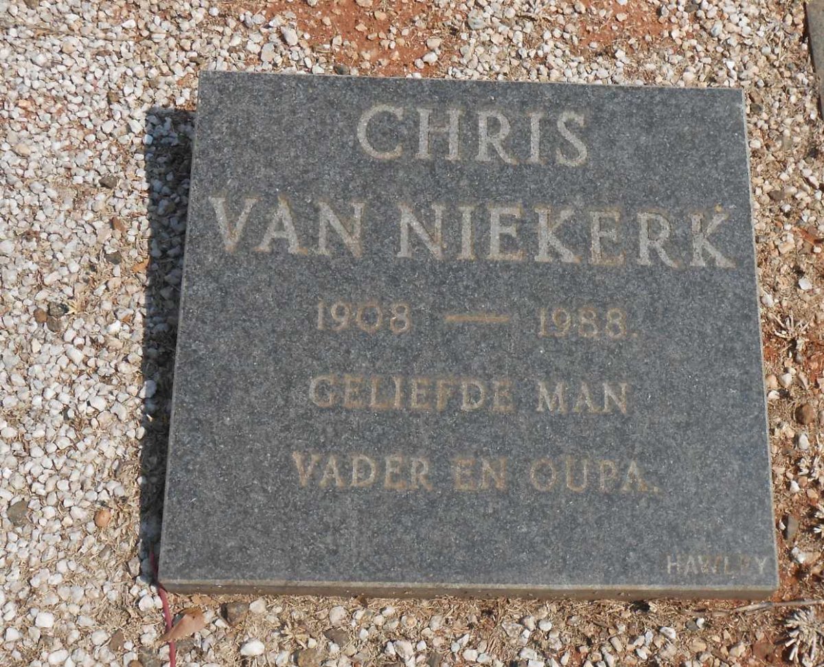 NIEKERK Chris, van 1908-1988