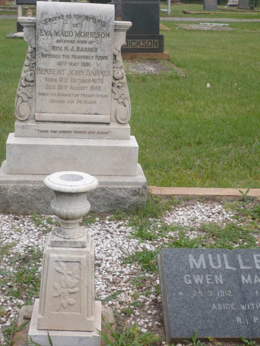 BARNES Herbert John 1873-1948 &amp; Eva Maud MORRISON -1931 :: NOWLAN Barry Owen 1938-1939 :: MULLER Gwen Manaton 1912-1971