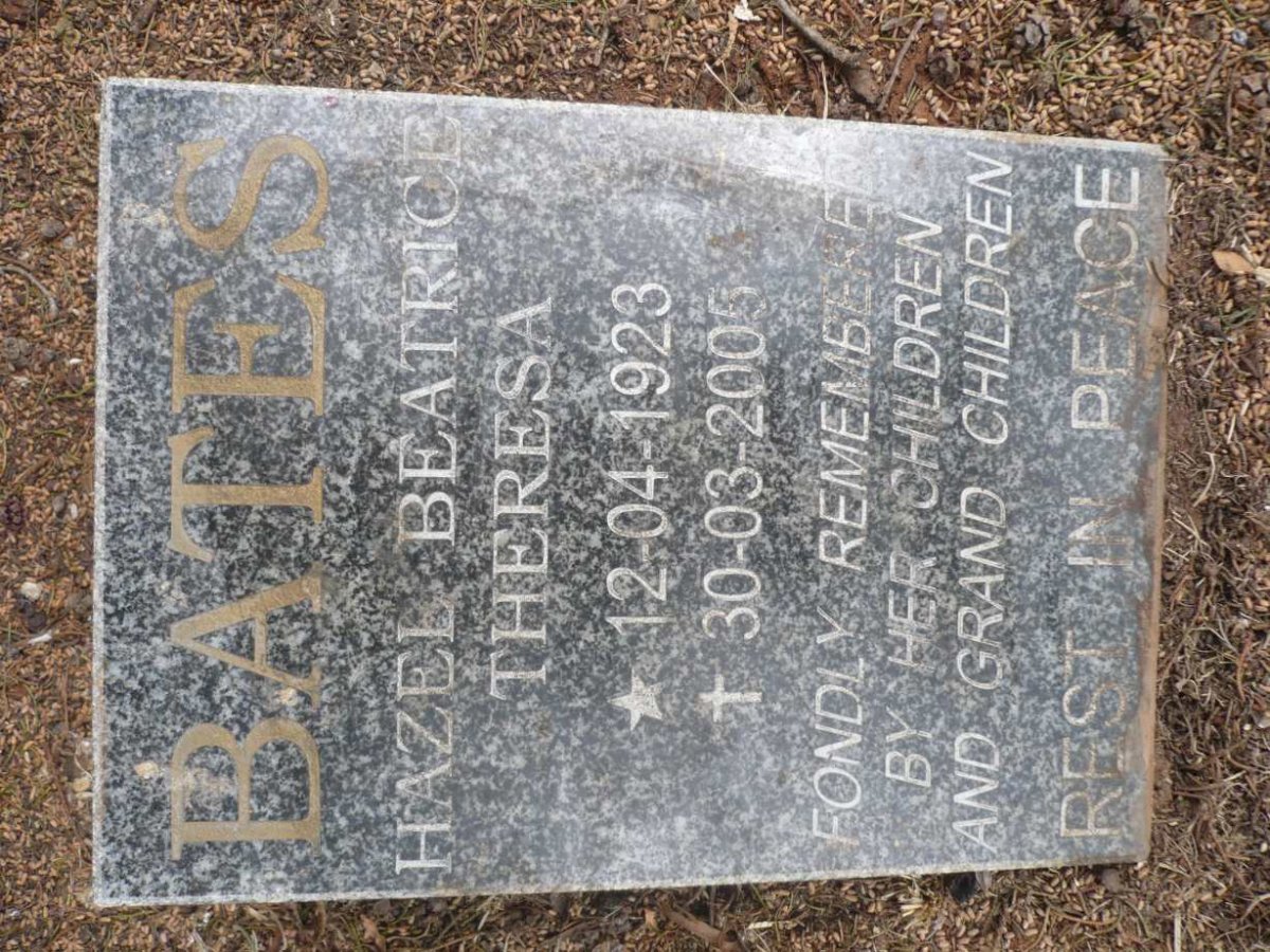 BATES Hazel Beatrice Theresa 1923-2005