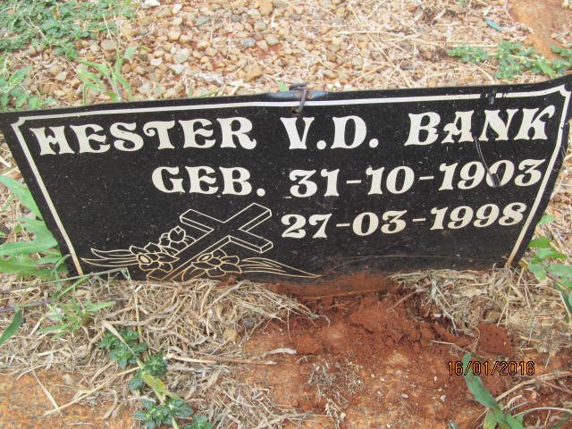 BANK Hester, v.d. 1903-1998