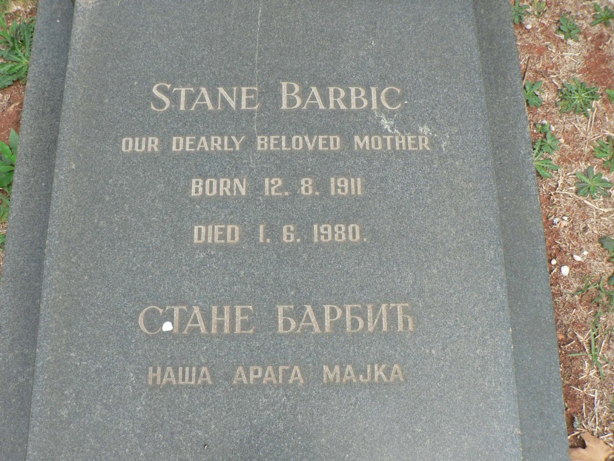 BARBIC Nicholas I. 1899-1968 &amp; Stane 1911-1980