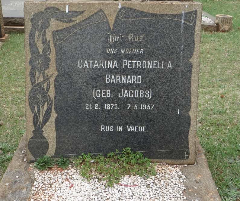 BARNARD Catarina Petronella nee JACOBS 1873-1957