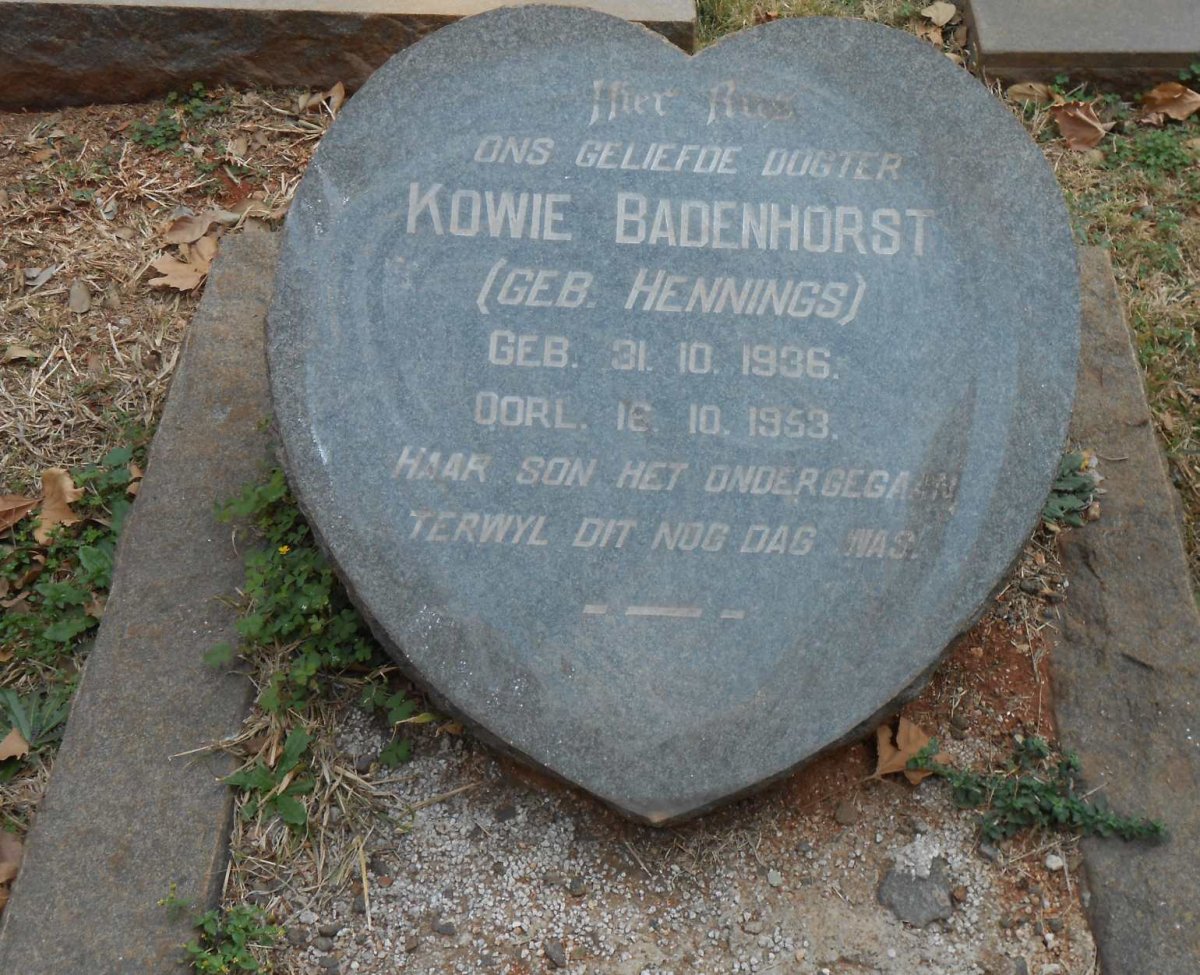 BADENHORST Kowie nee HENNINGS 1936-1953