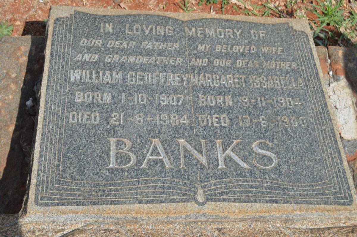 BANKS William Geoffrey 1907-1984 &amp; Margaret Issabella 1904-1960
