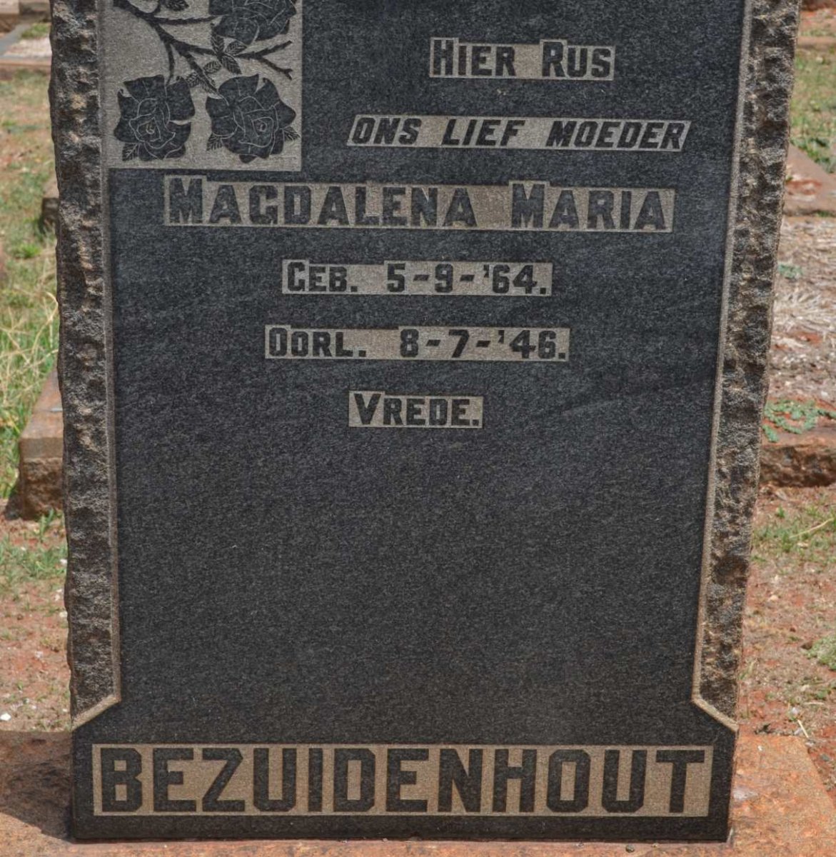 BEZUIDENHOUT Magdalena Maria 1864-1946
