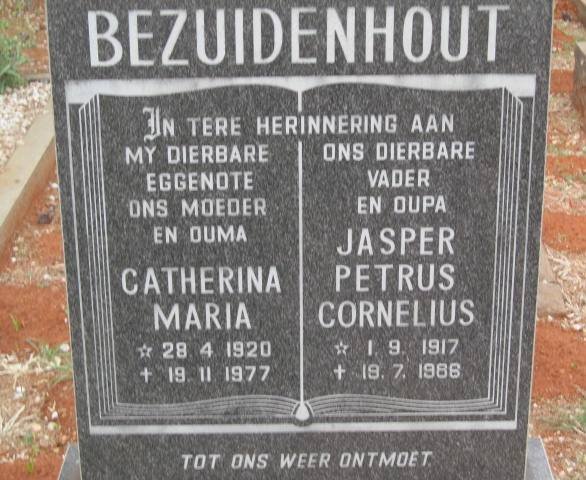 BEZUIDENHOUT Jasper Petrus Cornelius 1917-1986 &amp; Catherina Maria 1920-1977