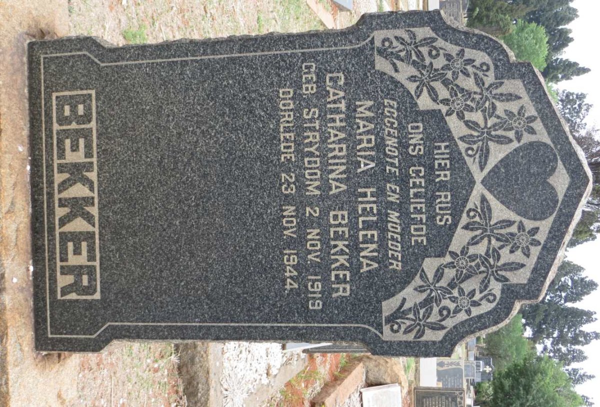 BEKKER Maria Helena Catharina nee STRYDOM 1919-1944