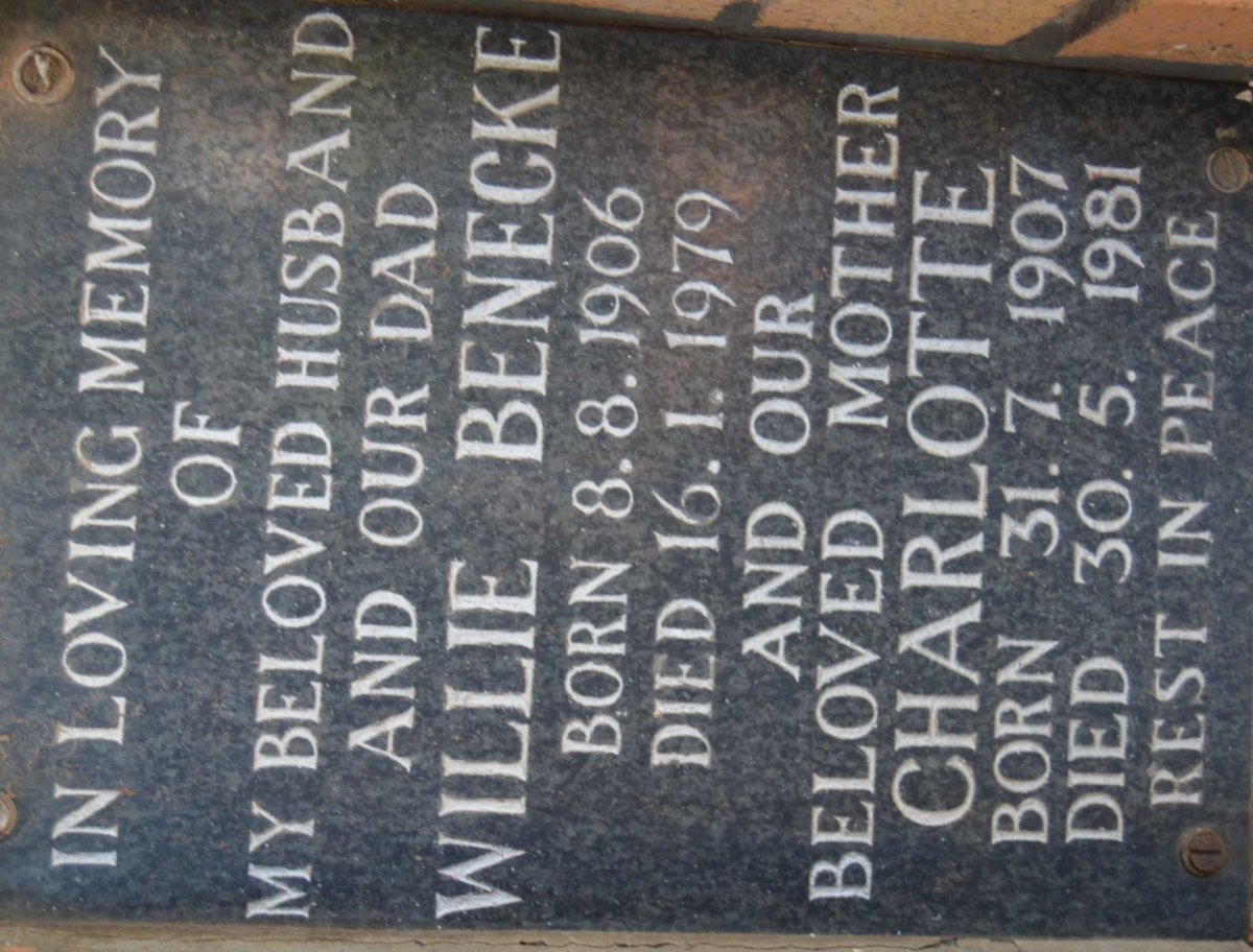 BENECKE Willie 1906-1979 &amp; Charlotte 1907-1981