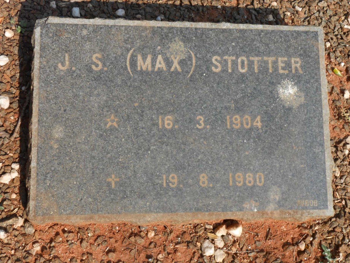 BENECKE William Lucas 1877-1965 &amp; Johanna Jacomina 1880-1970 :: STOTTER J.S. 1904-1980