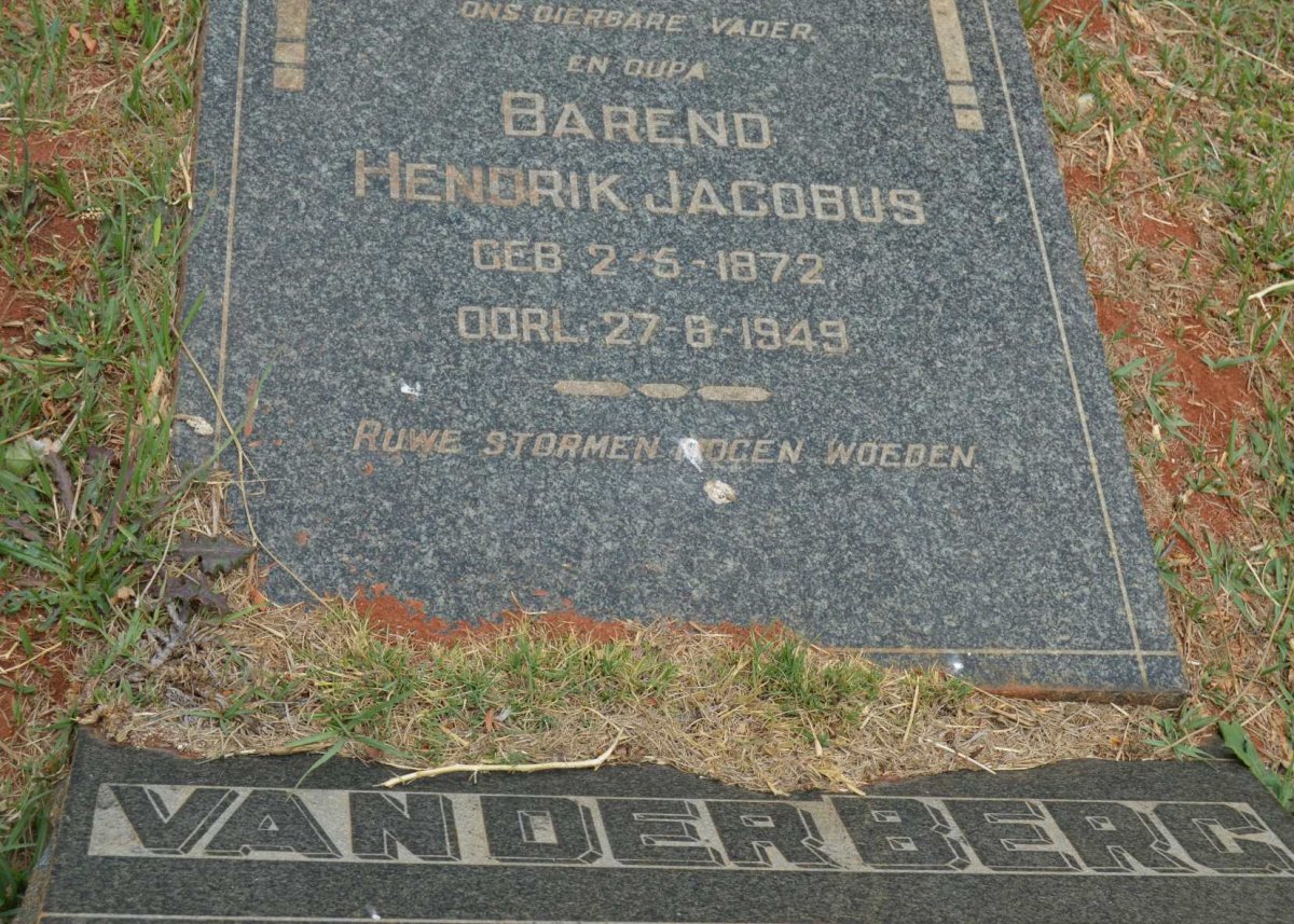 BERG Barend Hendrik Jacobus, van der 1872-1949