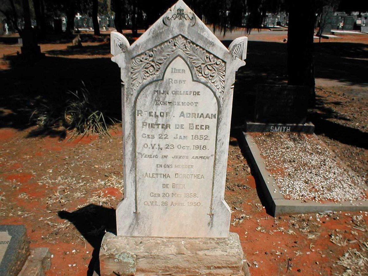 BEER Roelof Adriaan Pieter, de 1852-1918 &amp; Alettha Dorothea 1858-1950