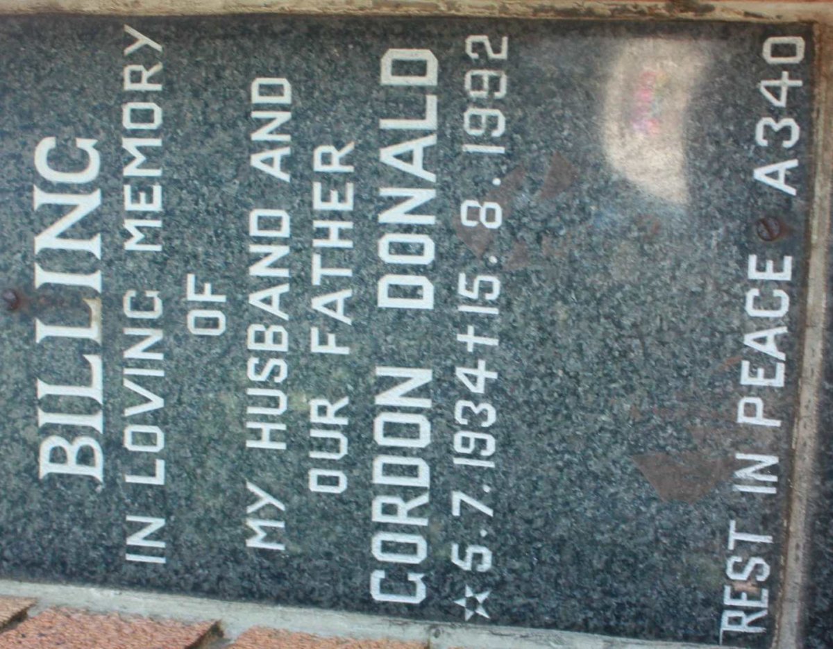 BILLING Gordon Donald 1934-1992