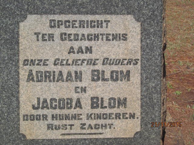 BLOM Adriaan &amp; Jacoba