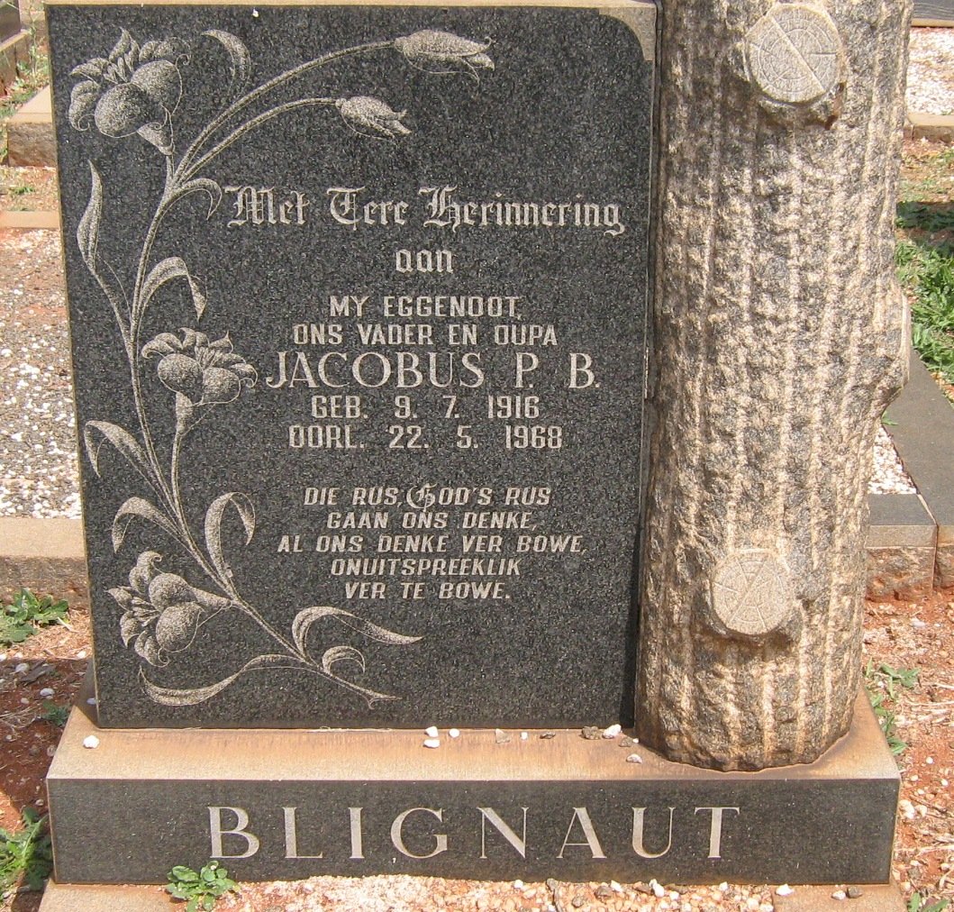 BLIGNAUT Jacobus P.B. 1916-1968