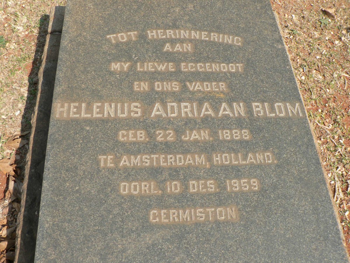 BLOM Helenus Adriaan 1888-1959