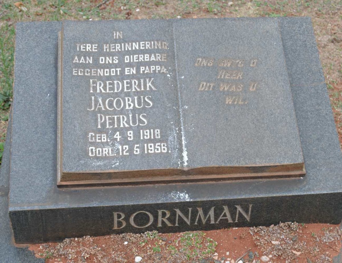 BORNMAN Frederik Jacobus  Petrus 1918-1956