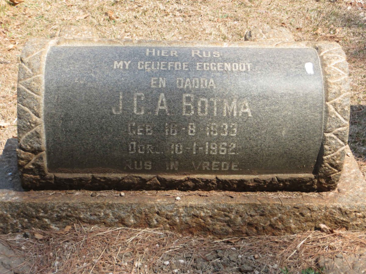 BOTMA J.C.A. 1933-1962