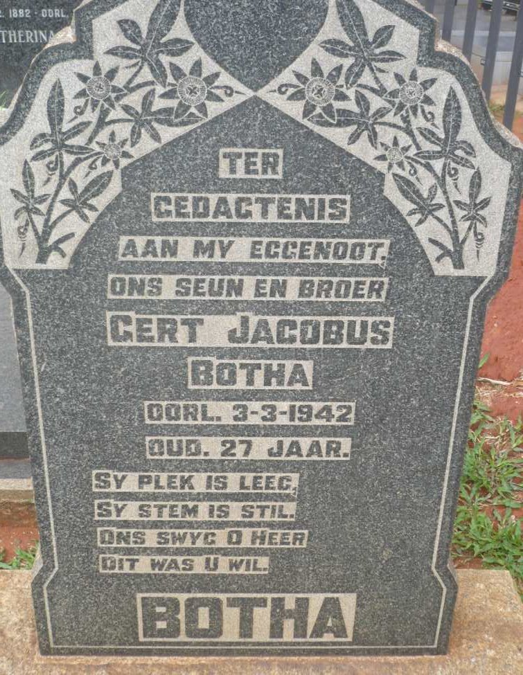 BOTHA Gert Jacobus -1942