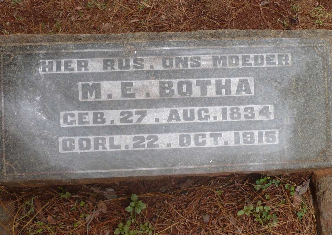 BOTHA M.E. 1834-1915