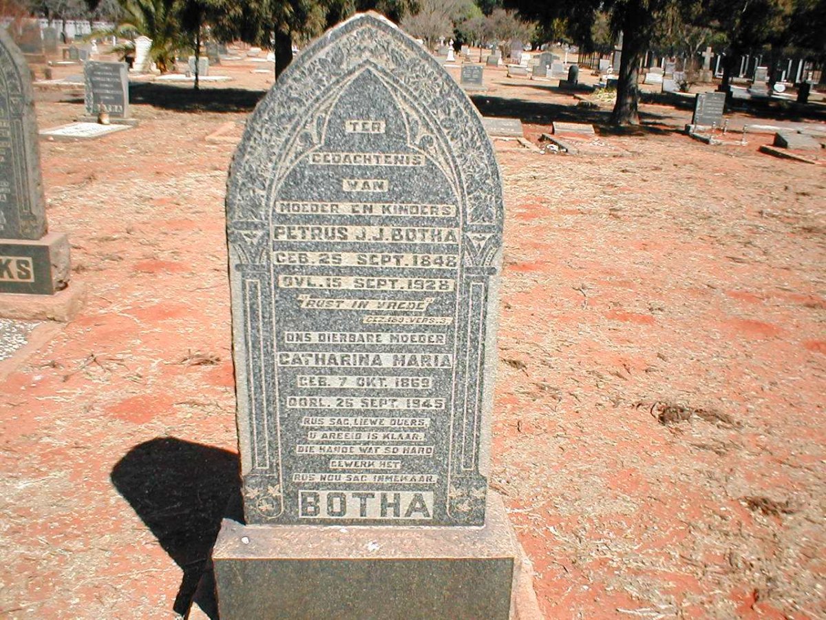 BOTHA Petrus J.J. 1848-1928 &amp; Catharina Maria 1869-1945