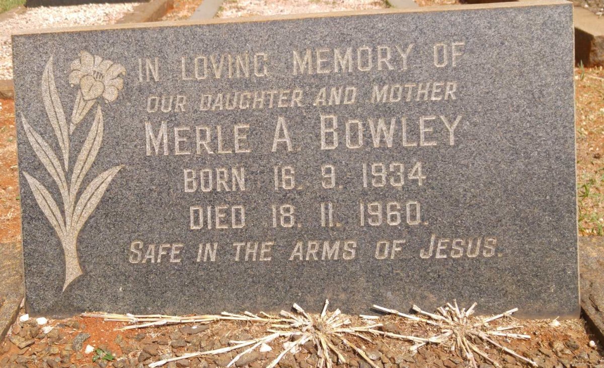 BOWLEY Merle A. 1934-1960