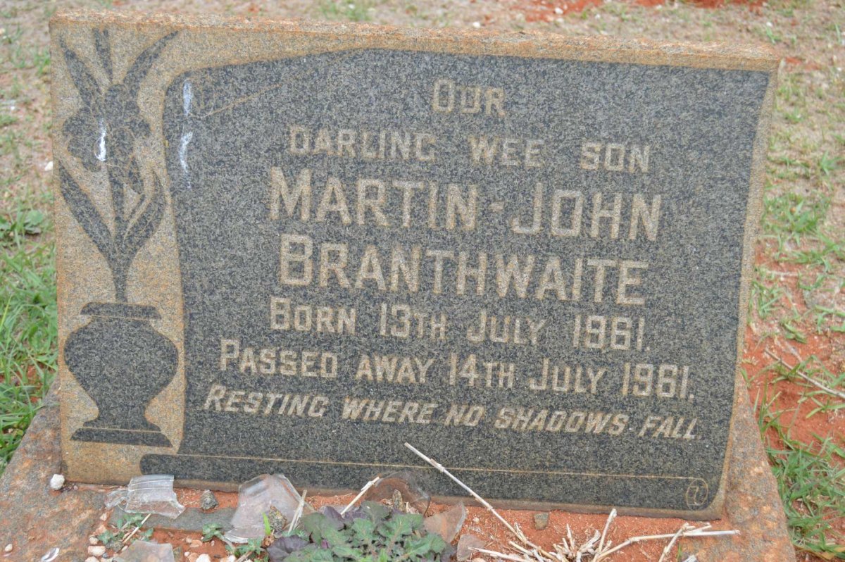 BRANTHWAITE Martin John 1961-1961