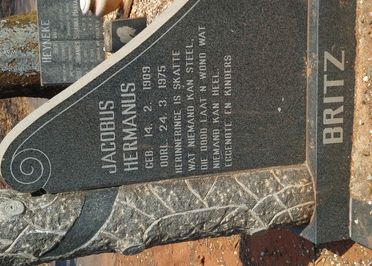 BRITZ Jacobus Hermanus 1909-1975