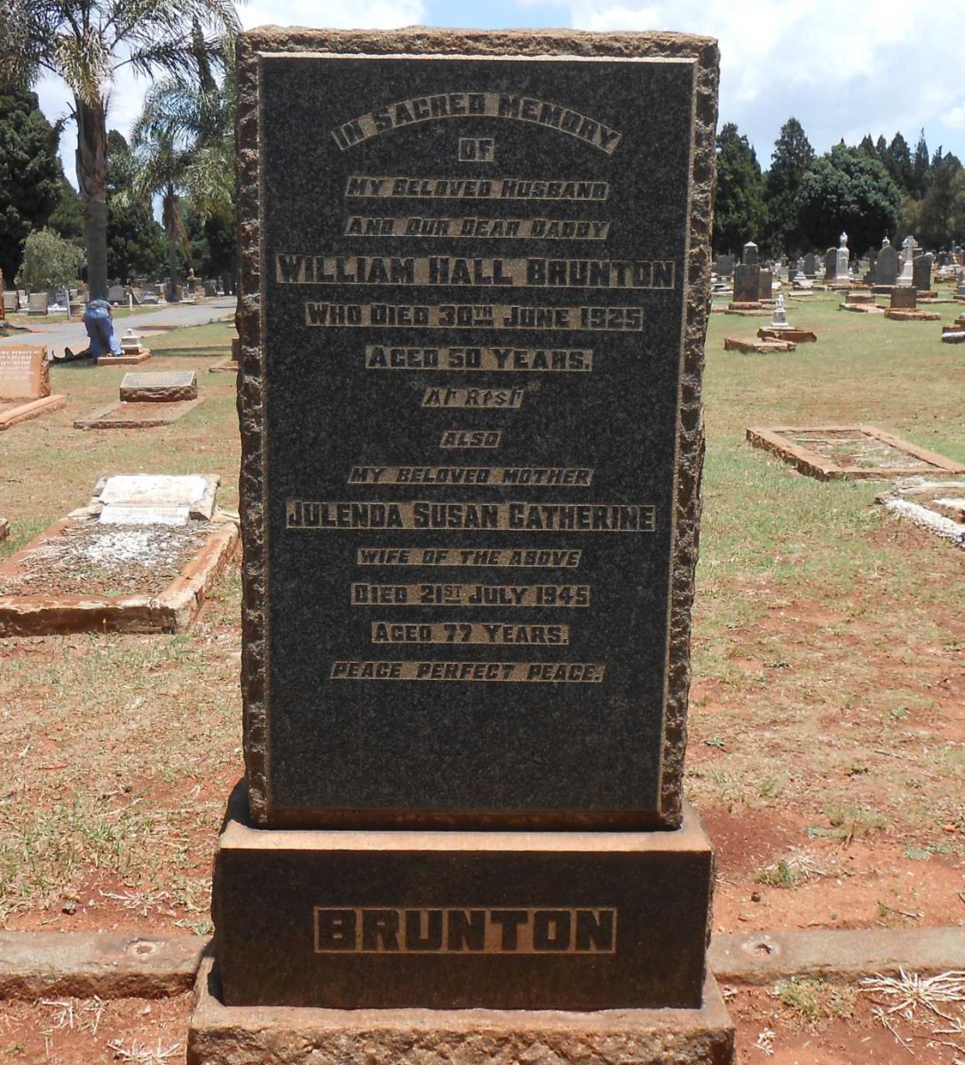 BRUNTON William Hall -1925 &amp; Julenda Susan Catherine -1945
