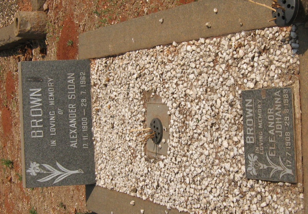 BROWN Alexander Sloan 1900-1962 &amp; Eleanor Johanna 1908-1989
