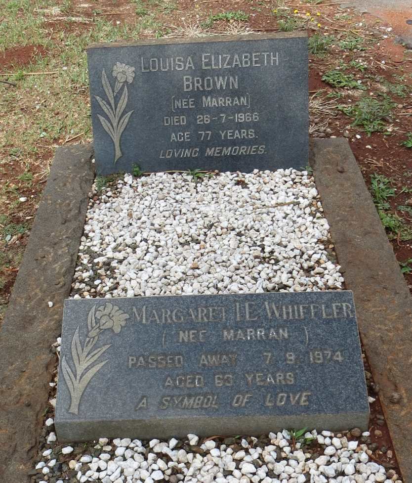 BROWN Louisa Elizabeth nee MARRAN -1966 :: WHIFFLER Margaret nee MARRAN -1974