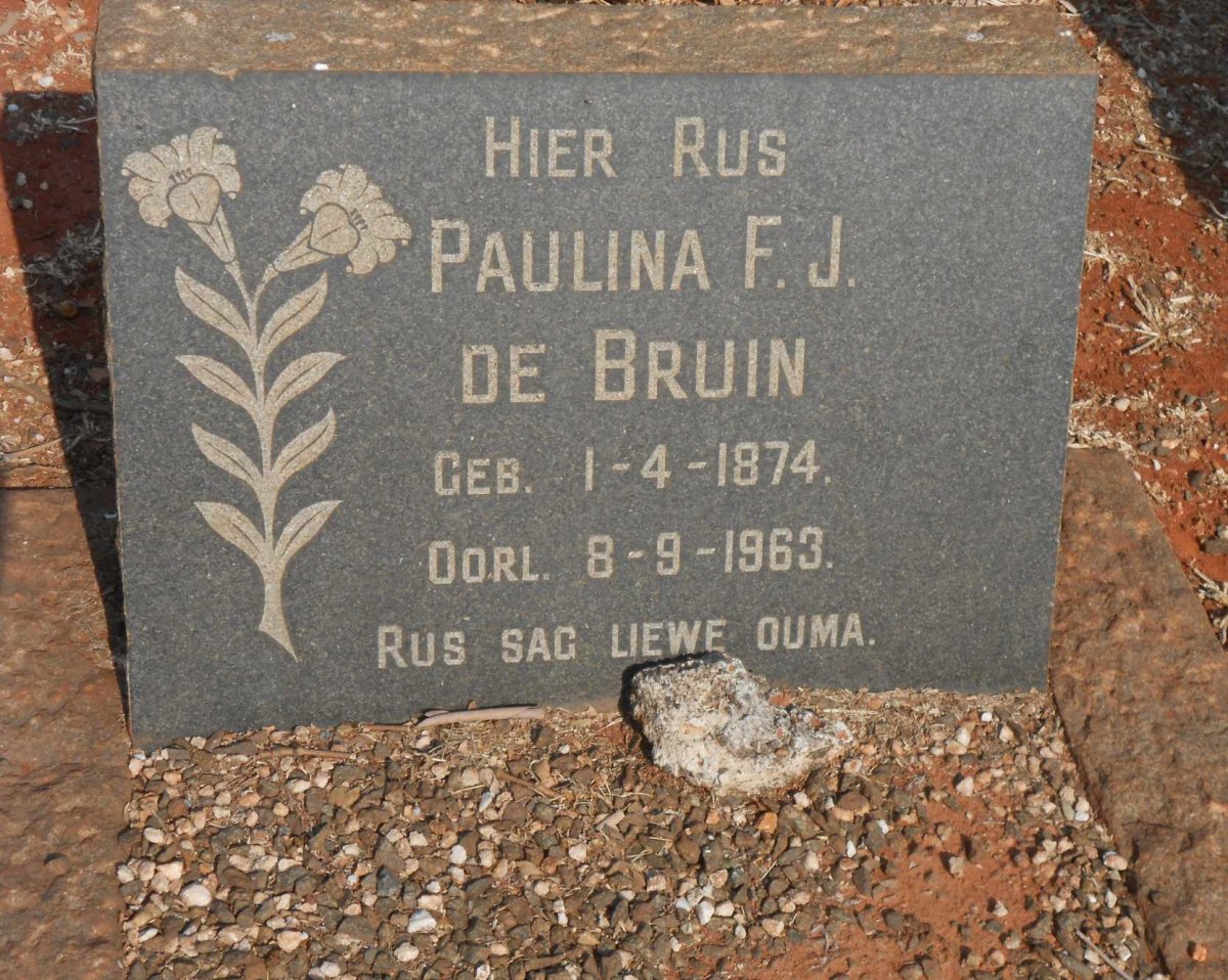 BRUIN Paulina F.J., de 1874-1963