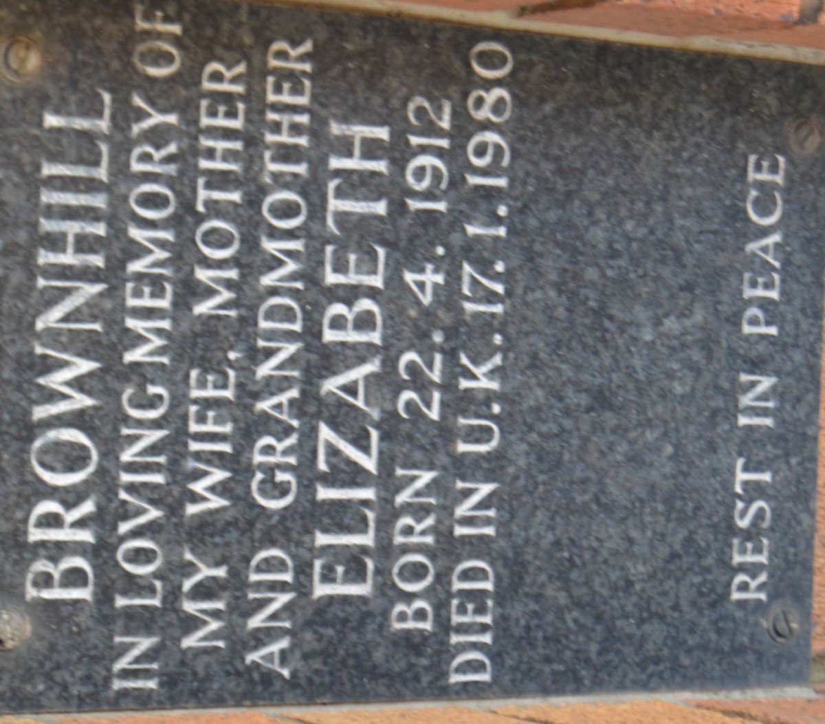 BROWNHILL Elizabeth 1912-1980