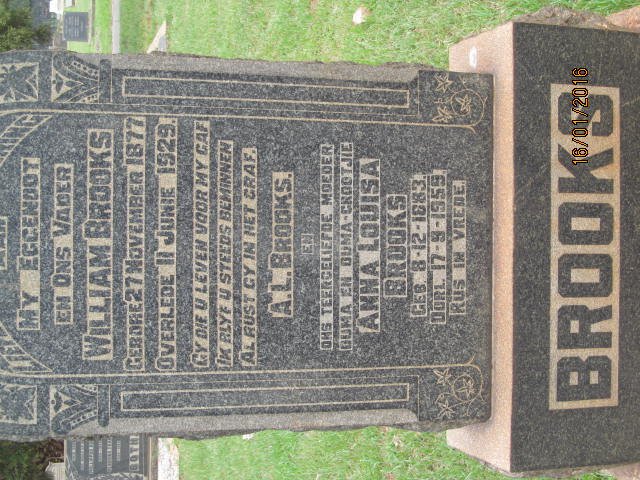 BROOKS William 1877-1929 &amp; Anna Louisa 1883-1959