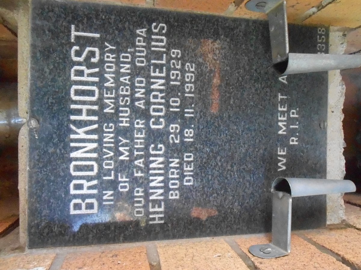BRONKHORST Henning Cornelius 1929-1992