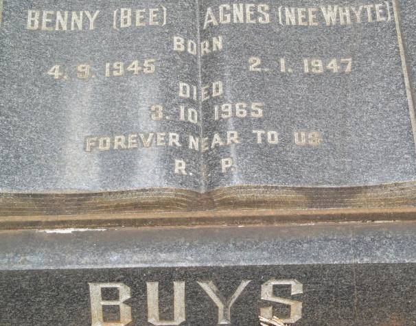 BUYS Benny 1945-1965 &amp; Agnes WHYTE 1947-1965
