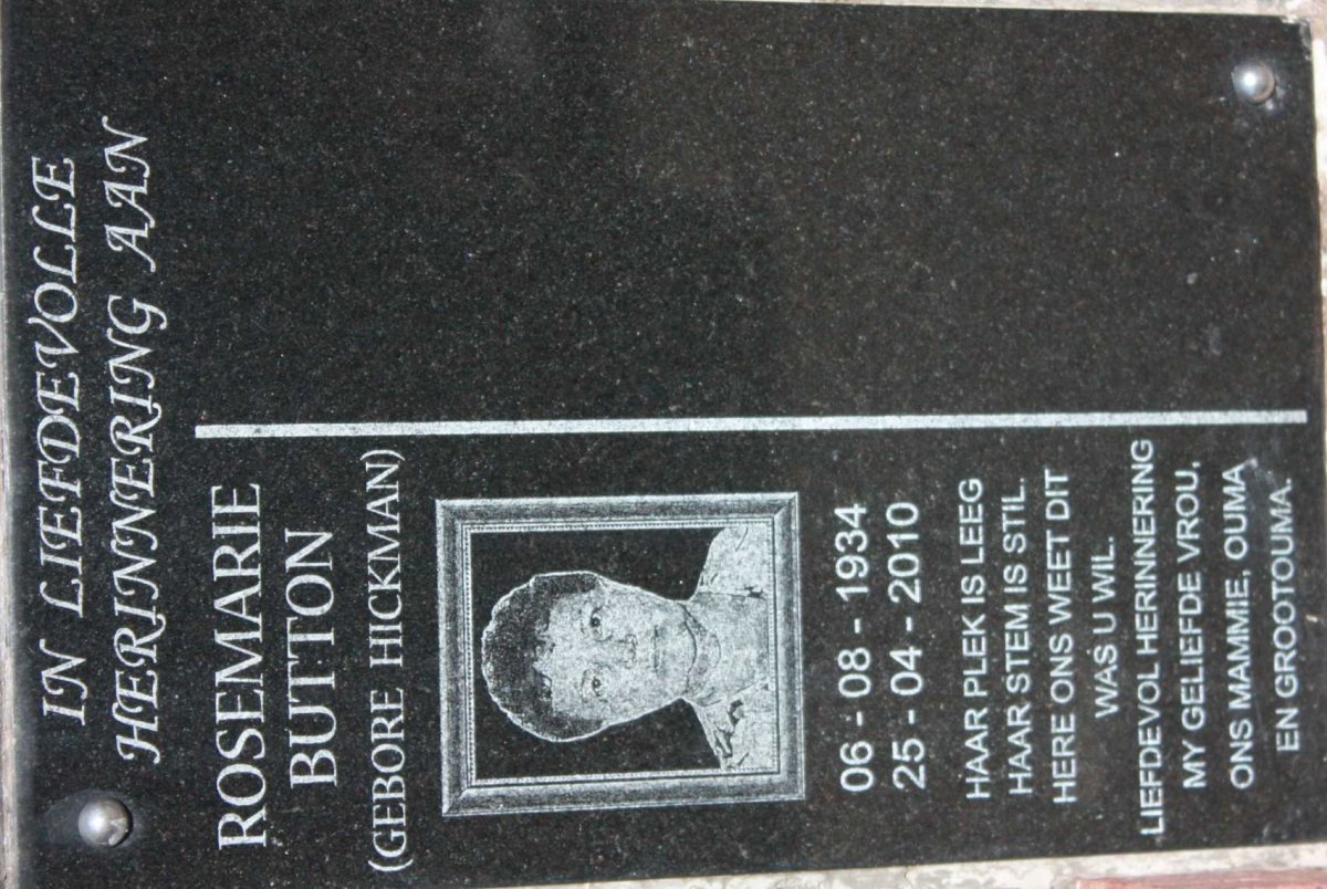 BUTTON Rosemarie nee HICKMAN 1934-2010