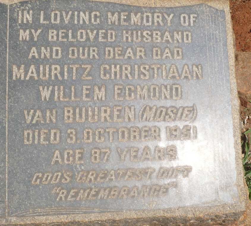 BUUREN Mauritz Christiaan Willem Egmond, van -1951 :: VAN BUUREN Borries Anthony Frederick -1945