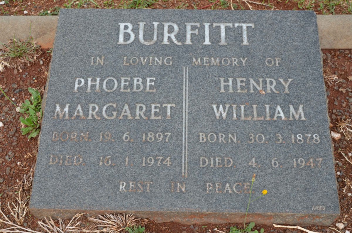 BURFITT Henry William 1878-1947 &amp; Phoebe Margaret 1897-1974