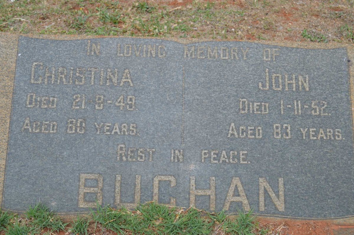 BUCHAN John -1952 &amp; Christina -1949