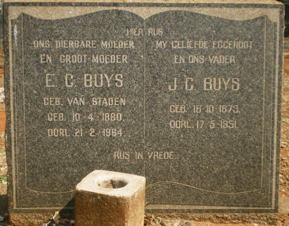 BUYS J.C. 1873-1951 &amp; E.C. VAN STADEN 1880-1964