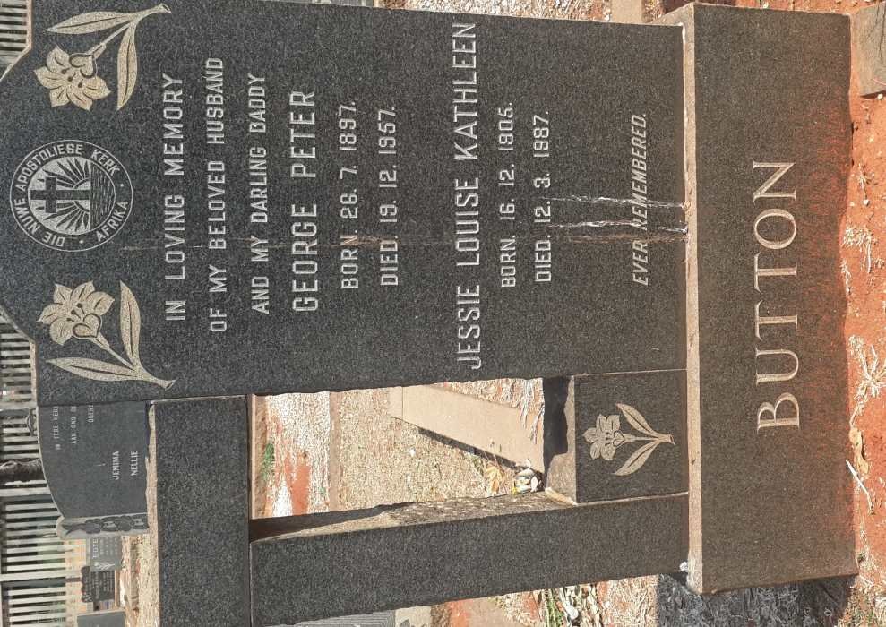 BUTTON George Peter 1897-1957 &amp; Jessie Louise Kathleen 1905-1987