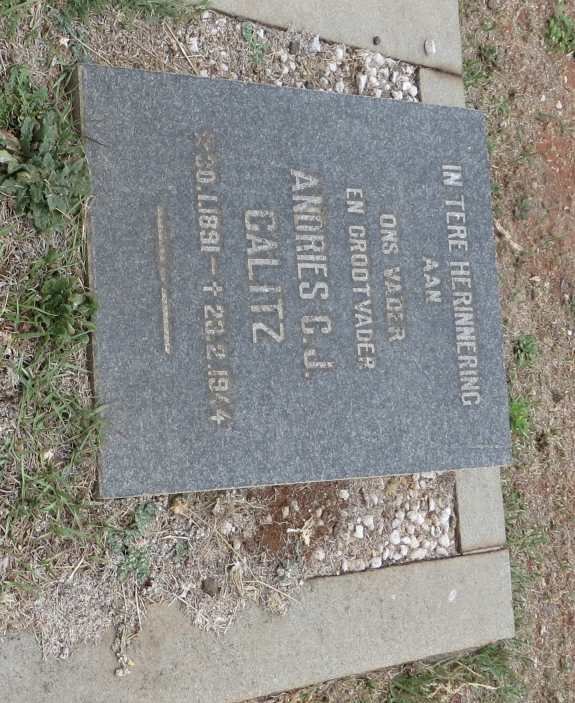 CALITZ Andries C.J. 1891-1944