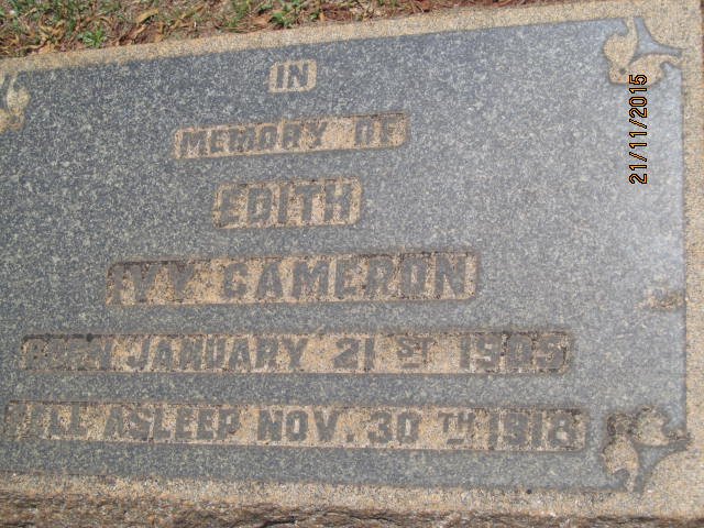 CAMERON Edith Ivy 1905-1918