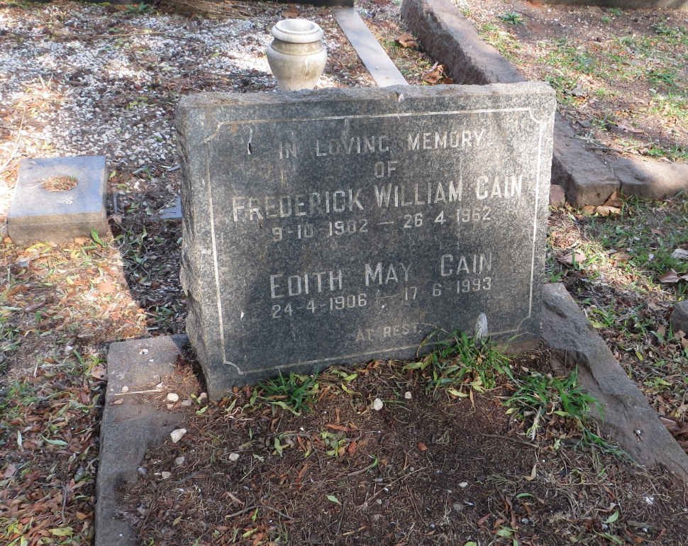 CAIN Frederick William 1902-1962 &amp; Edith May 1906-1993