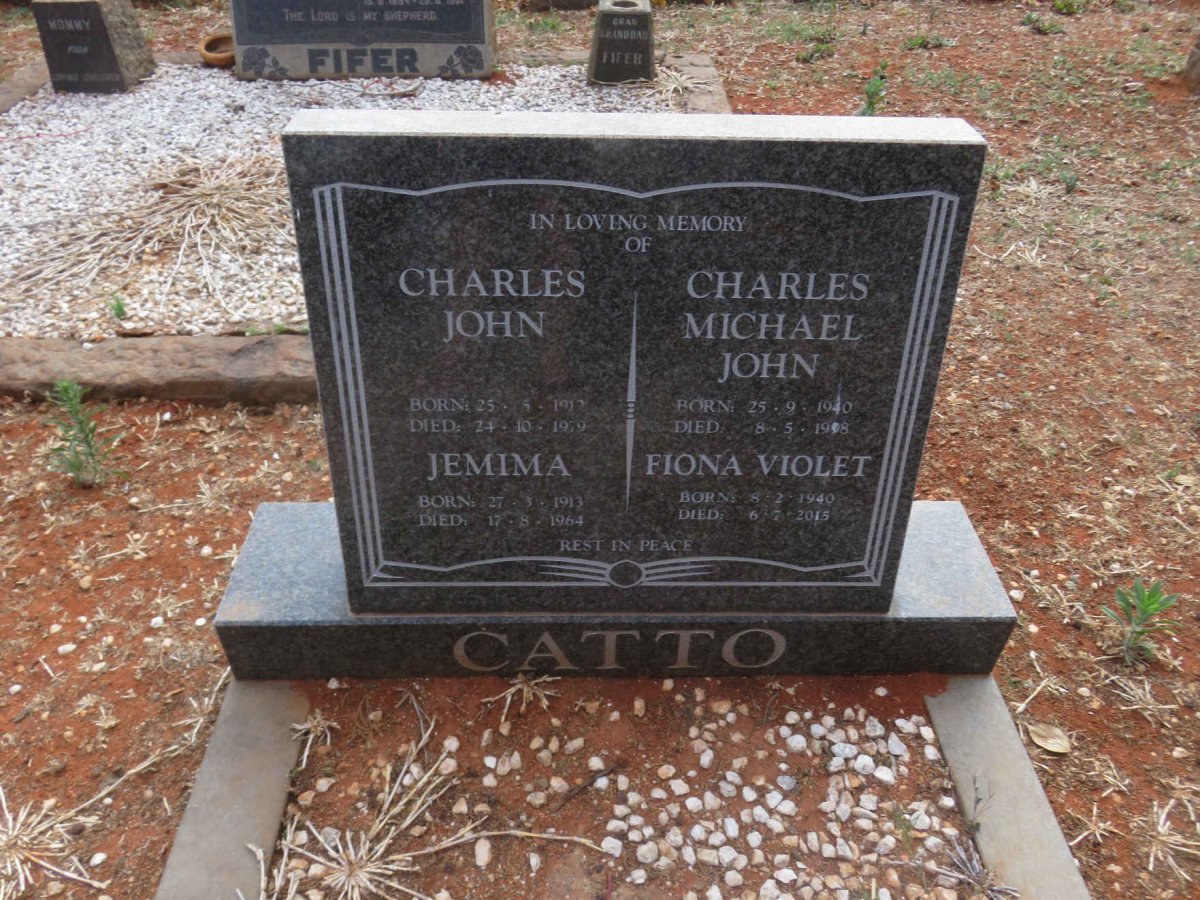 CATTO Charles John 1912-1979 &amp; Jemima 1913-1964 :: CATTO Charles Michael John 1940-1998 &amp; Fiona Violet 1940-2015
