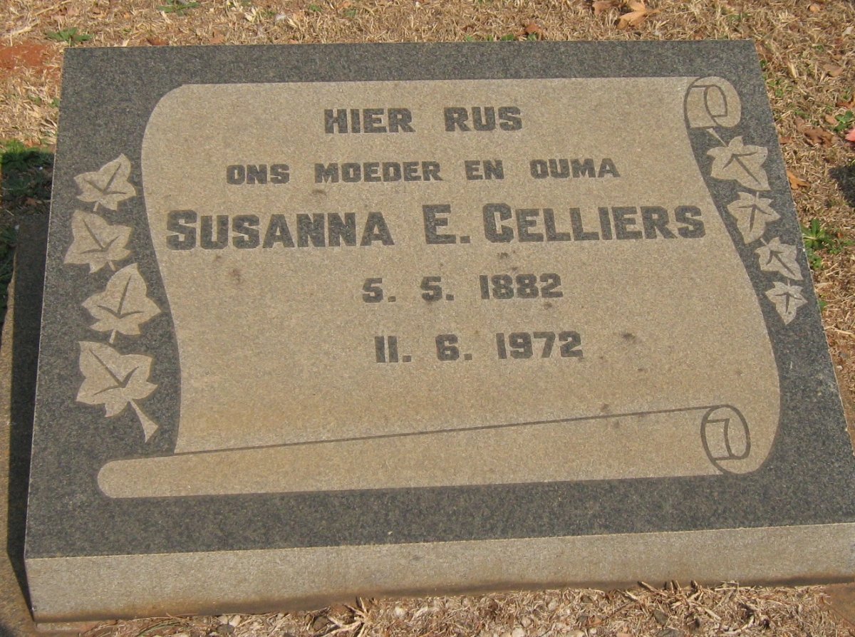 CELLIERS Susanna E. 1882-1972