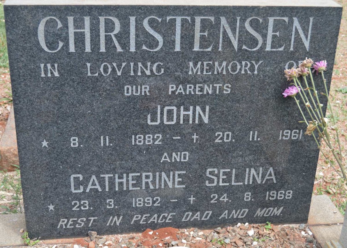 CHRISTENSEN John 1882-1961 &amp; Catherine Selina 1892-1968