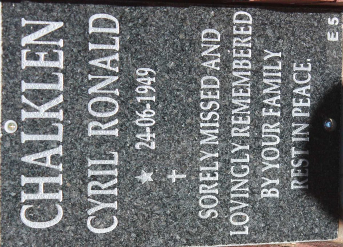 CHALKLEN Cyril Ronald 1949-